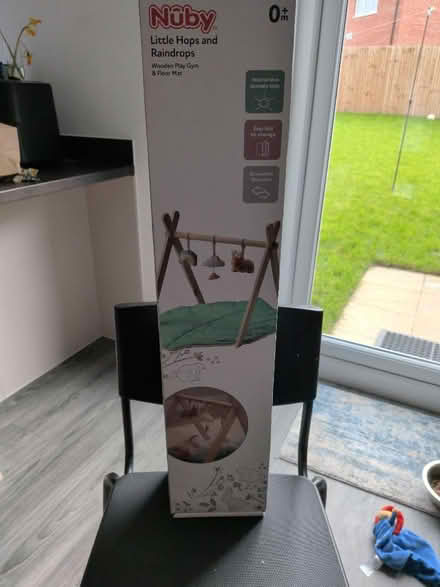 Photo of free Little hoops and raindrops wooden play gym and floor mat (Cross Green LS9) #1