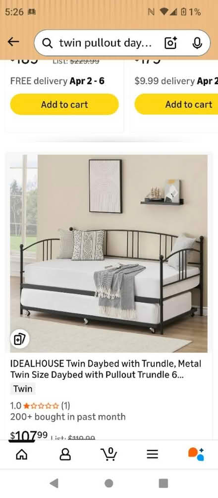 Photo of free Twin day bed with pullout bed (Downers Grove) #1