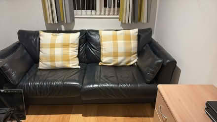 Photo of free Black Leather Sofa (Deepfields Junction WV14) #1