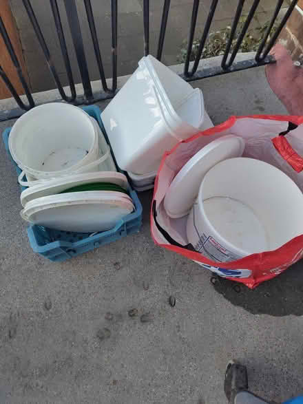 Photo of free Large white plastic tubs (IG11 Barking) #1