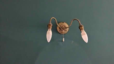 Photo of free Gold wall light with two bulbs (Chinley SK23) #1