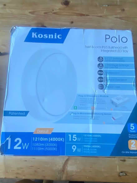 Photo of free Kosnic Polo Bulkhead LED light fitting (Emmer Green RG4) #1