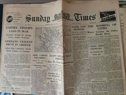Photo of free Sunday times cover from World War 2 (Cossington (TA7)) #1