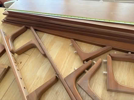 Photo of free Wooden shelves w brackets (Downtown Sunnyvale) #2