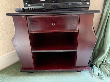 Photo of free Dark Wood Sofa table with drawer (lu62pf) #2