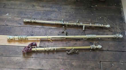 Photo of free 3 x brass curtain rails with pully (Chinley SK23) #1
