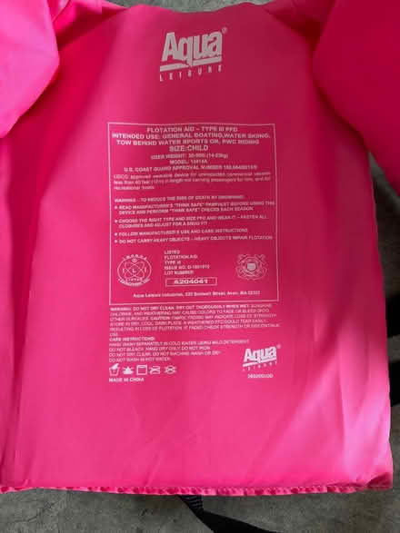 Photo of free Kids swim vest 30-52lbs (Mission Blvd and Whipple) #2