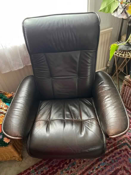 Photo of free Dark brown leather recliner (Newton Abbot) #2