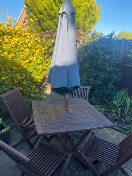 Photo of free Outdoor wooden dining set (Flitwick) #1