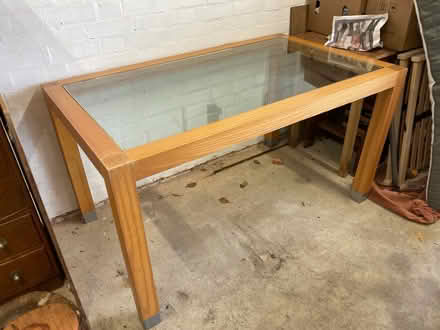 Photo of free Glass topped pine table (Westcott RH4) #1