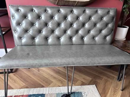 Photo of free Leather studded bench with back (W5) #1