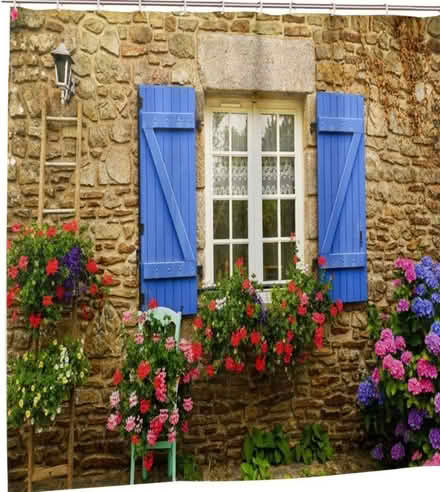 Photo of free Garden wall scene shower curtain (Haywards Heath - Near Station) #1