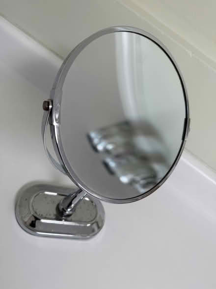 Photo of free 2-sided adjustable tabletop mirror (1075 Valencia Avenue) #2