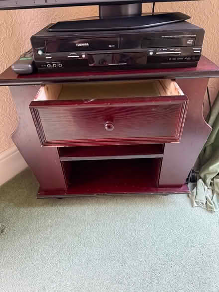 Photo of free Dark Wood Sofa table with drawer (lu62pf) #3