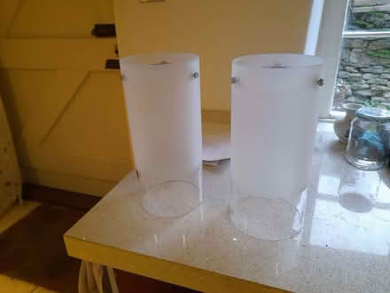 Photo of free 2 x glass lampshades (Bricknells Meadow OX28) #1