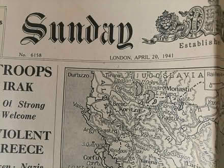 Photo of free Sunday times cover from World War 2 (Cossington (TA7)) #2