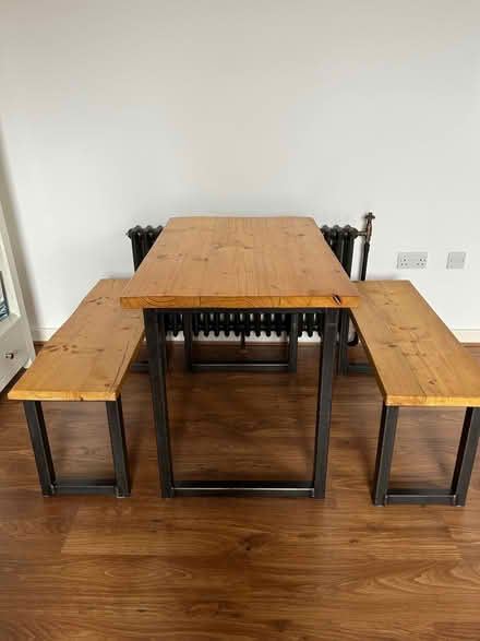 Photo of free 2-4 seater dining table and benches (Thamesmead SE18) #1