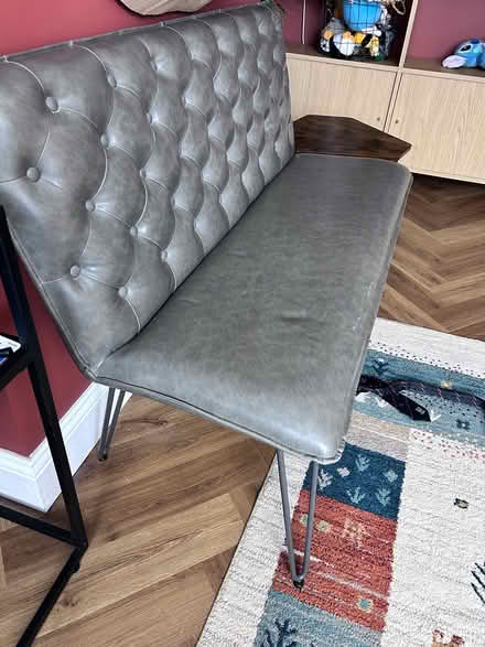 Photo of free Leather studded bench with back (W5) #2