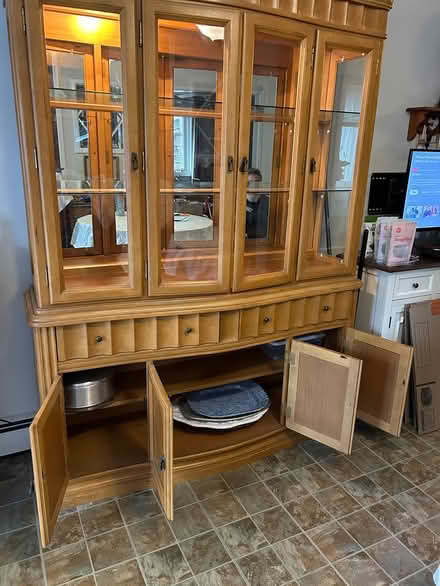 Photo of free Tall wooden hutch (Huntington) #1