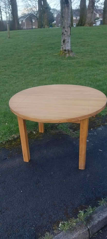 Photo of free Solid Oak 4 foot wide table (New Mills SK22) #2