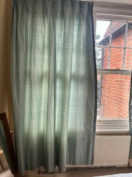 Photo of free Lined silk curtains blue/green (Muswell Hill N10) #1