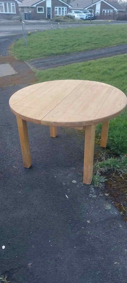 Photo of free Solid Oak 4 foot wide table (New Mills SK22) #1