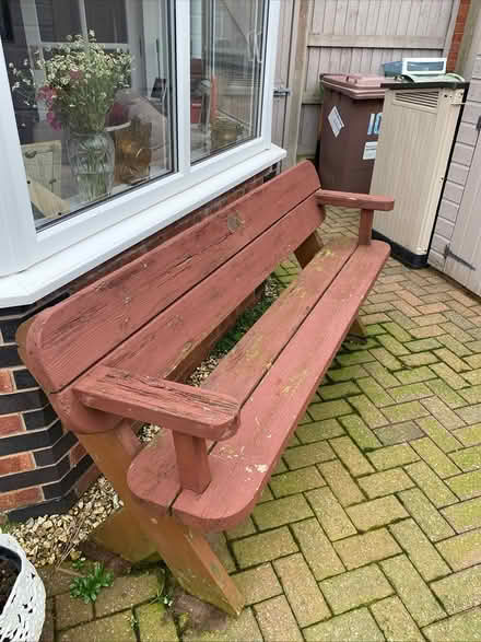 Photo of free Large old 3 seater garden bench (WA10) #1