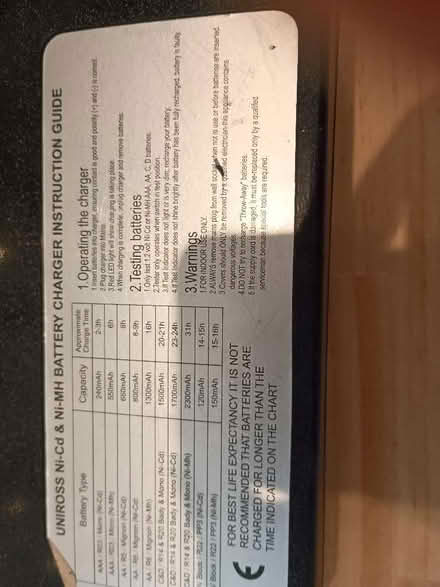 Photo of free Uniross Battery Charger (Fleet GU51) #2