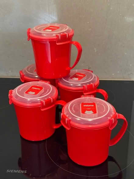 Photo of free 5 x Sistema microwave soup mugs (Woodford SK7) #1