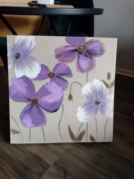 Photo of free Purple & white canvas picture (Alresford CO7) #1