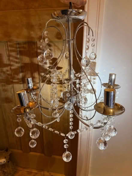 Photo of free Chrome and glass ‘Crystal’ chandelier (Hebburn NE31) #1