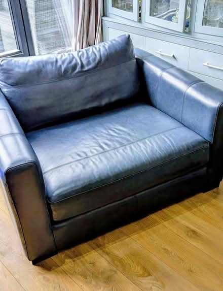 Photo of free Leather look armchair/cuddler (Rayleigh SS6) #1
