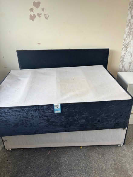Photo of free Black crushed velvet double bed (Little Carleton FY3) #1