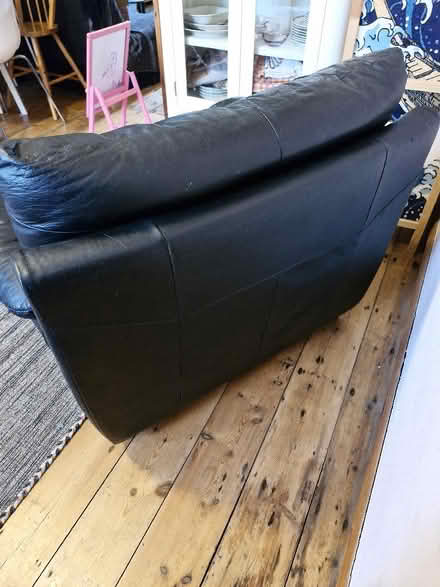 Photo of free Black leather one seater sofa (Boscombe BH7) #4
