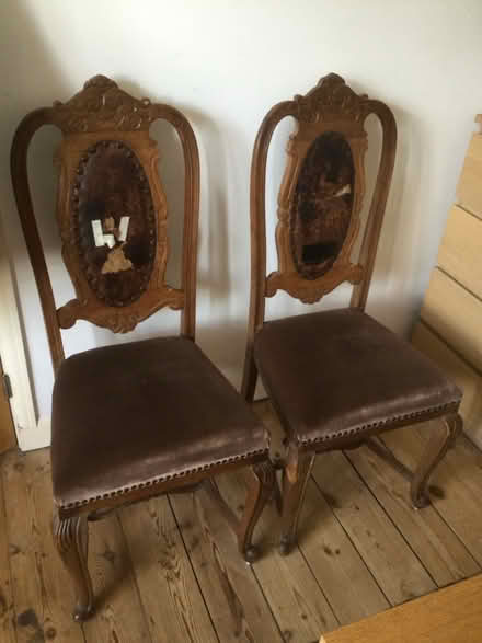Photo of free Two tall back chairs (Chingford) #3