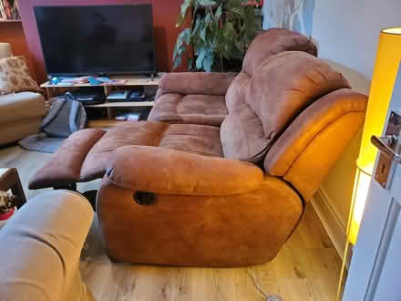 Photo of free Brown sofa with footrests (Swansea Mount Pleasant SA1) #2