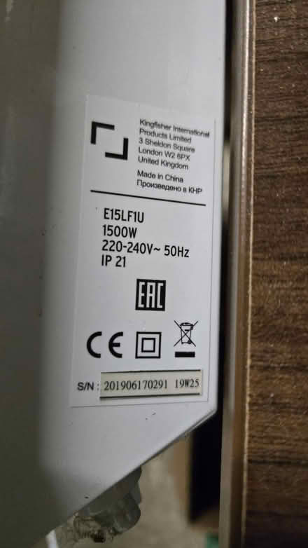 Photo of free 1500W elect heater (Reading RG6) #2