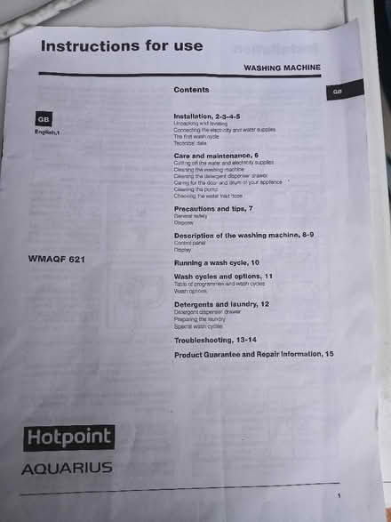 Photo of free Hotpot Aquarius Half-Load Washing Machine (Rowlands Gill NE39) #3
