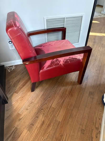 Photo of free 2 red faux leather chairs (Morristown NJ) #2