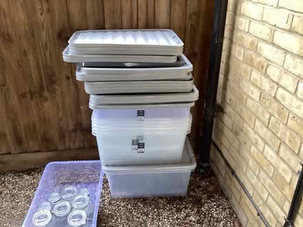 Photo of free Plastic storage boxes and glass jars (Colchester CO1) #1