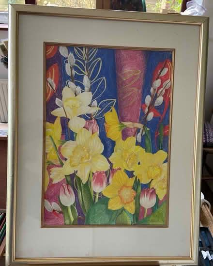 Photo of free Pastel drawing of spring flowers (CV7) #1