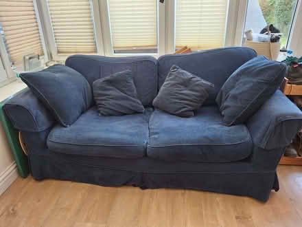 Photo of free Blue Sofa Bed & Poffee (Rusthall TN3) #2