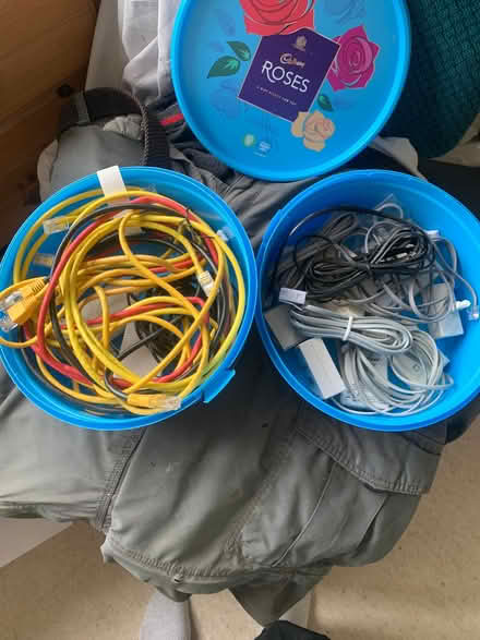 Photo of free Various computer & phone cables,filters etc (Parley Cross BH22) #1