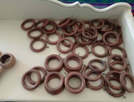 Photo of free Cream curtains and wooden poles (Temple SL7) #3