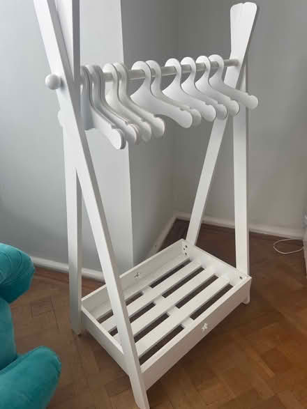 Photo of free Children’s hanging rail + hangers (West Wickham) #2