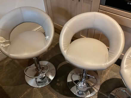 Photo of free 4 slightly tatty rotating adjustable bar stools (Disley SK12) #4