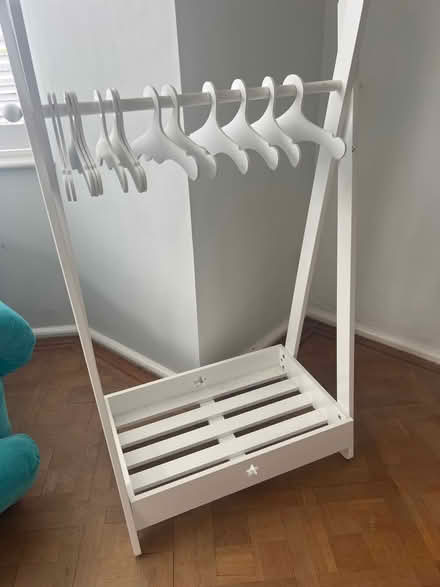 Photo of free Children’s hanging rail + hangers (West Wickham) #1