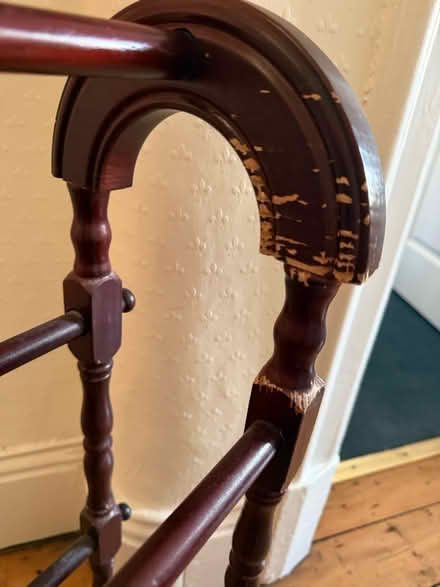 Photo of free Dark wood towel rail scratched (Salford M30) #4