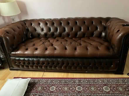 Photo of free Brown leather sofa (Ballards CR2) #2