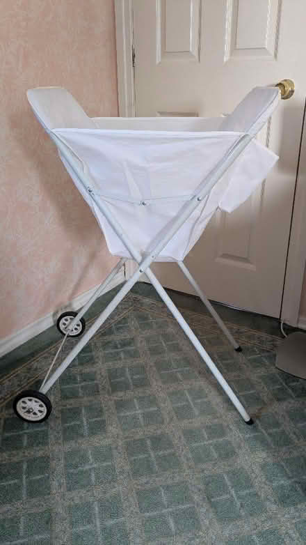 Photo of free No Bend Folding Washing Basket Laundry Clothes Trolley Cart (Caldy Valley CH3) #1